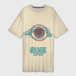 Футболка женская длинная Blade Runner 2049: Eyes, цвет: 3D-принт