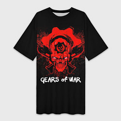 Футболка женская длинная Gears of War: Red Skull, цвет: 3D-принт