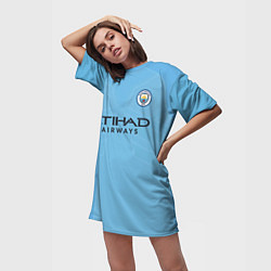 Футболка женская длинная Man City FC: Sterling Home 17/18, цвет: 3D-принт — фото 2