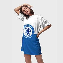 Футболка женская длинная Chelsea FC: Duo Color, цвет: 3D-принт — фото 2