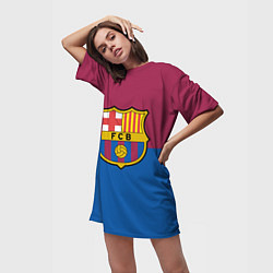 Футболка женская длинная Barcelona FC: Duo Color, цвет: 3D-принт — фото 2
