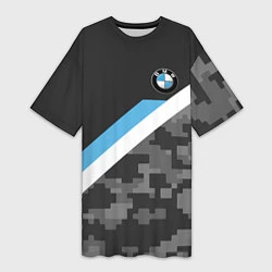 Женская длинная футболка BMW: Pixel Military