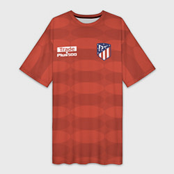 Футболка женская длинная Atletico Madrid: Red Ellipse, цвет: 3D-принт