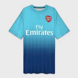 Футболка женская длинная Arsenal FC: Ozil Blue Away 17/18, цвет: 3D-принт