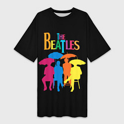 Футболка женская длинная The Beatles: Colour Rain, цвет: 3D-принт
