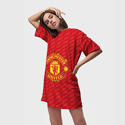 Футболка женская длинная FC Manchester United: Creative, цвет: 3D-принт — фото 2