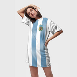 Футболка женская длинная Сборная Аргентины: ЧМ-2018, цвет: 3D-принт — фото 2