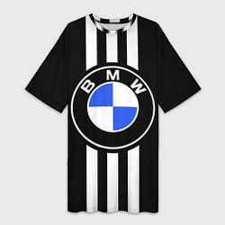 Футболка женская длинная BMW: White Strips, цвет: 3D-принт