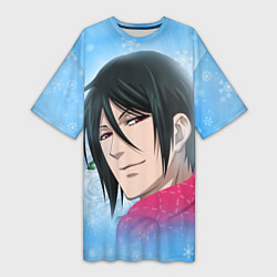 Футболка женская длинная Зимний Дворецкий, цвет: 3D-принт