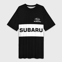 Женская длинная футболка Subaru: Black Sport