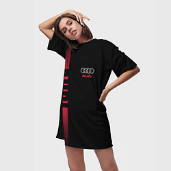 Футболка женская длинная Audi: Black Sport, цвет: 3D-принт — фото 2