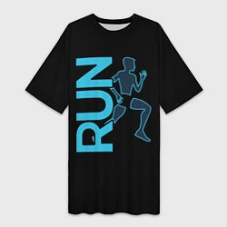 Женская длинная футболка RUN: Black Style