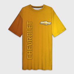 Женская длинная футболка Chevrolet желтый градиент