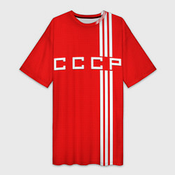 Футболка женская длинная Cборная СССР, цвет: 3D-принт