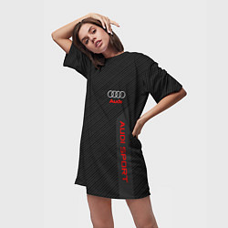 Футболка женская длинная Audi: Sport Line, цвет: 3D-принт — фото 2