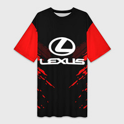 Футболка женская длинная Lexus: Red Anger, цвет: 3D-принт