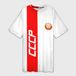 Футболка женская длинная СССР: White Collection, цвет: 3D-принт