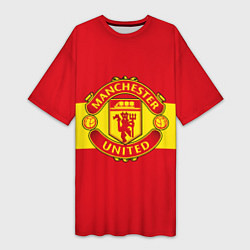 Футболка женская длинная FC Man United: Red Style, цвет: 3D-принт