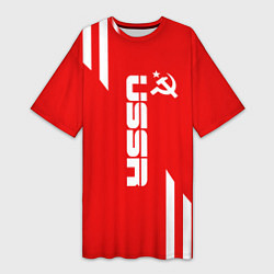 Футболка женская длинная USSR: Red Sport, цвет: 3D-принт