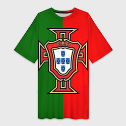 Футболка женская длинная Сборная Португалии, цвет: 3D-принт