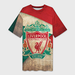 Футболка женская длинная FC Liverpool: Old Style, цвет: 3D-принт