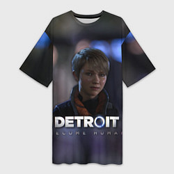 Футболка женская длинная Detroit: Kara, цвет: 3D-принт