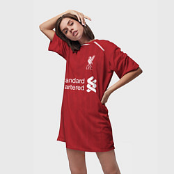 Футболка женская длинная FC Liverpool: Salah Home 18/19, цвет: 3D-принт — фото 2