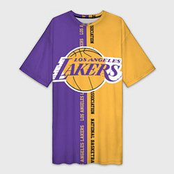 Футболка женская длинная NBA: LA Lakers, цвет: 3D-принт