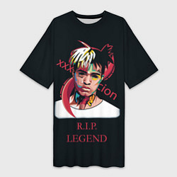 Футболка женская длинная XXXTentacion: RIP Legend, цвет: 3D-принт