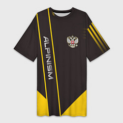 Футболка женская длинная Alpinism: Yellow Russia, цвет: 3D-принт