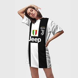 Футболка женская длинная Роналду Ювентус, цвет: 3D-принт — фото 2