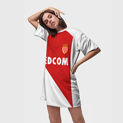 Футболка женская длинная FC Monaco: Home 18-19, цвет: 3D-принт — фото 2