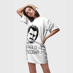 Футболка женская длинная Pablo Escobar, цвет: 3D-принт — фото 2