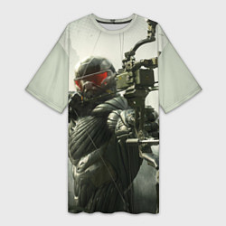 Футболка женская длинная Crysis Soldier, цвет: 3D-принт