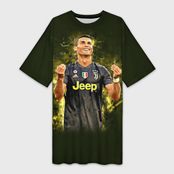 Футболка женская длинная Ronaldo: Juve Sport, цвет: 3D-принт