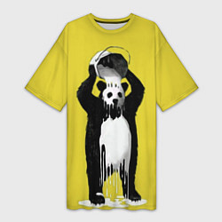 Женская длинная футболка Панда-маляр