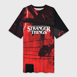 Футболка женская длинная Stranger Things: Red Dream, цвет: 3D-принт