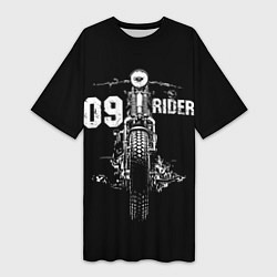 Футболка женская длинная 09 Rider, цвет: 3D-принт