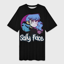 Футболка женская длинная Sally Face: Dead Smile, цвет: 3D-принт