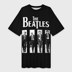 Футболка женская длинная The Beatles: Black Side, цвет: 3D-принт
