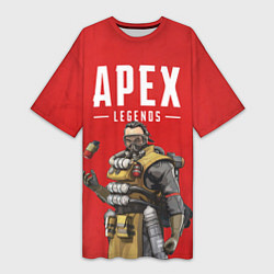 Футболка женская длинная Apex Legends: Red Caustic, цвет: 3D-принт