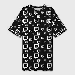 Женская длинная футболка Twitch: Black Pattern