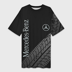 Футболка женская длинная Mercedes AMG: Street Style, цвет: 3D-принт