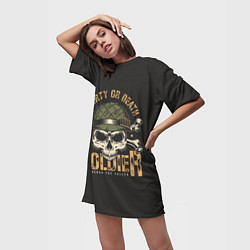 Футболка женская длинная Soldier - liberty or death, цвет: 3D-принт — фото 2