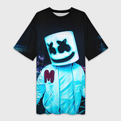 Футболка женская длинная MARSHMELLO, цвет: 3D-принт