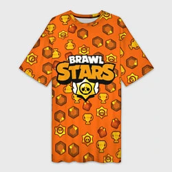 Женская длинная футболка Brawl Stars: Orange Team