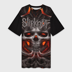 Футболка женская длинная Slipknot: Hell Skull, цвет: 3D-принт