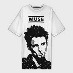 Футболка женская длинная Muse british rock band, цвет: 3D-принт