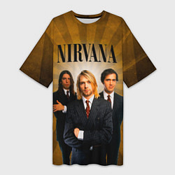 Футболка женская длинная Nirvana, цвет: 3D-принт