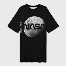 Футболка женская длинная NASA Apollo 16, цвет: 3D-принт